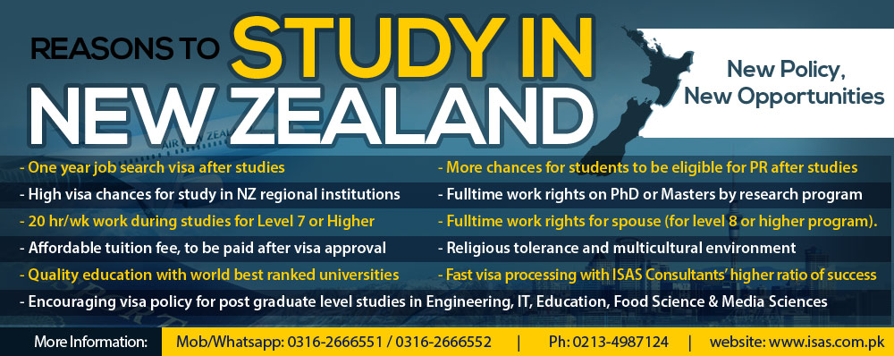 Study in New Zealabd for Pakistani students